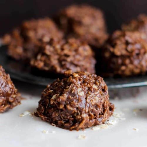 Healthy Dark Chocolate No-Bake Cookies - The Baking ChocolaTess