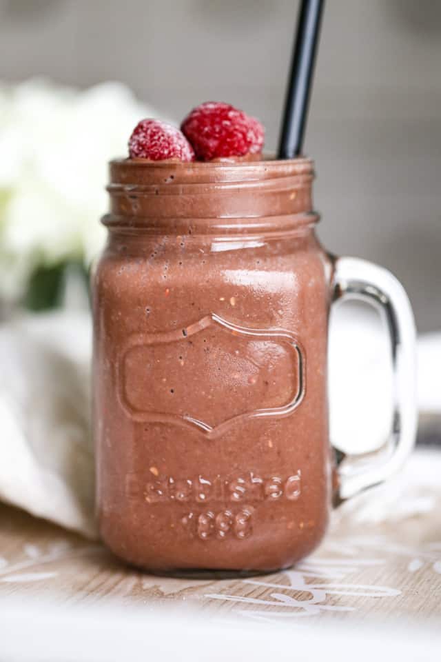 Dark Chocolate Raspberry & Banana Smoothie