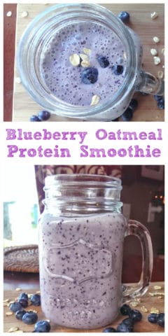 Blueberry Oatmeal Protein Smoothie