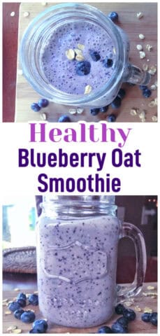 Healthy Blueberry Oat Protein Smoothie