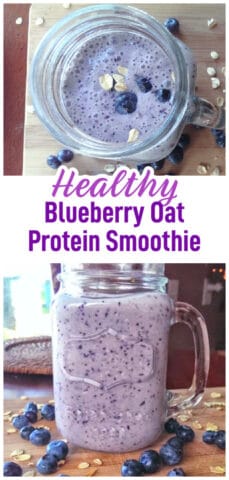 Healthy Blueberry Oat Protein Smoothie