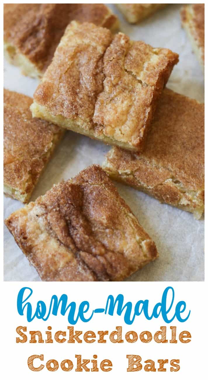 Home-made Snickerdoodle Cookie Bars