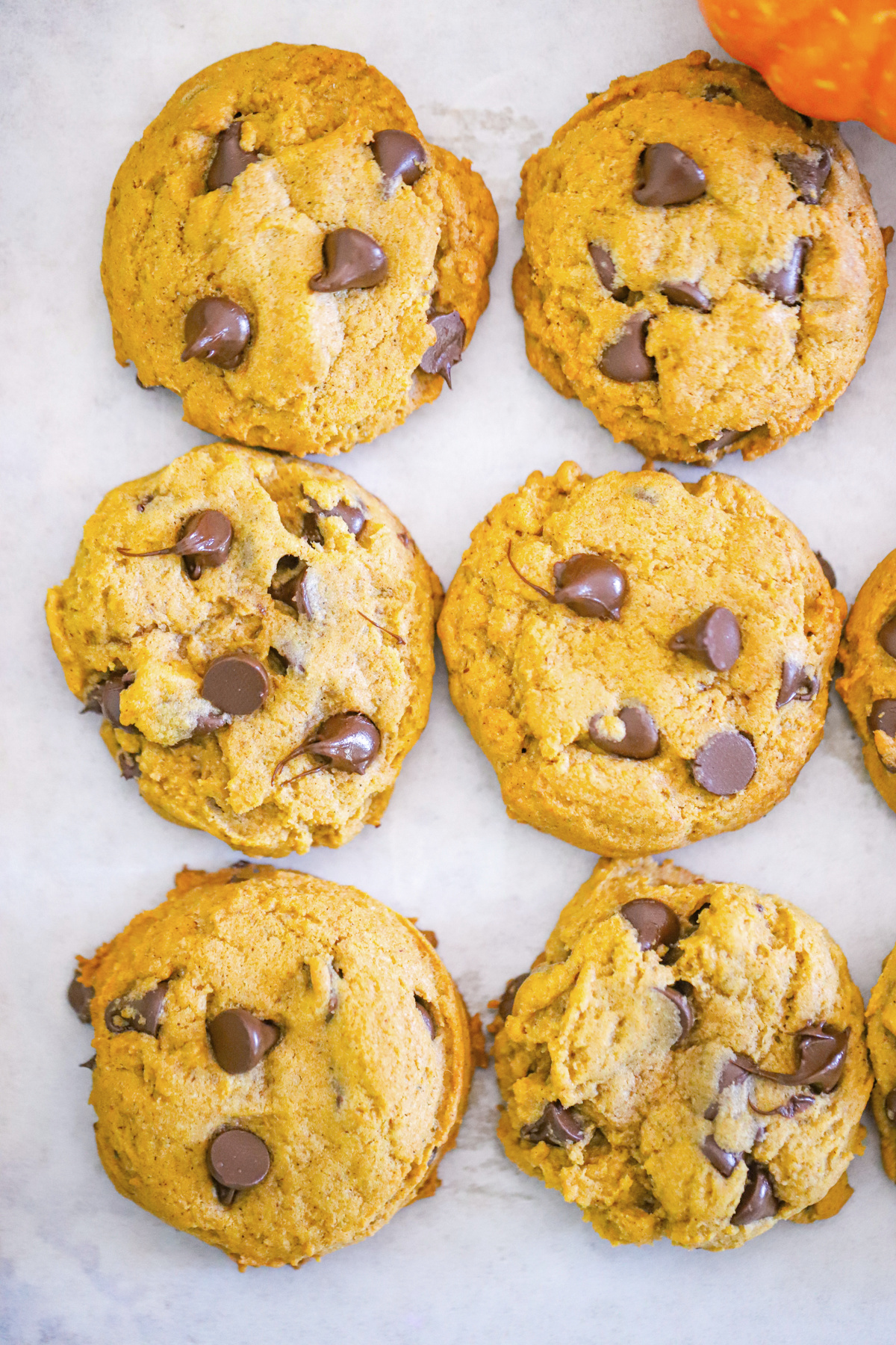 Eggless Soft Batch Pumpkin Chocolate Chip Cookies