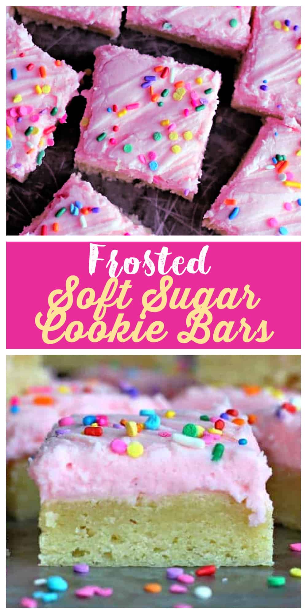 Frosted Soft Sugar Cookie Bars - The Baking ChocolaTess