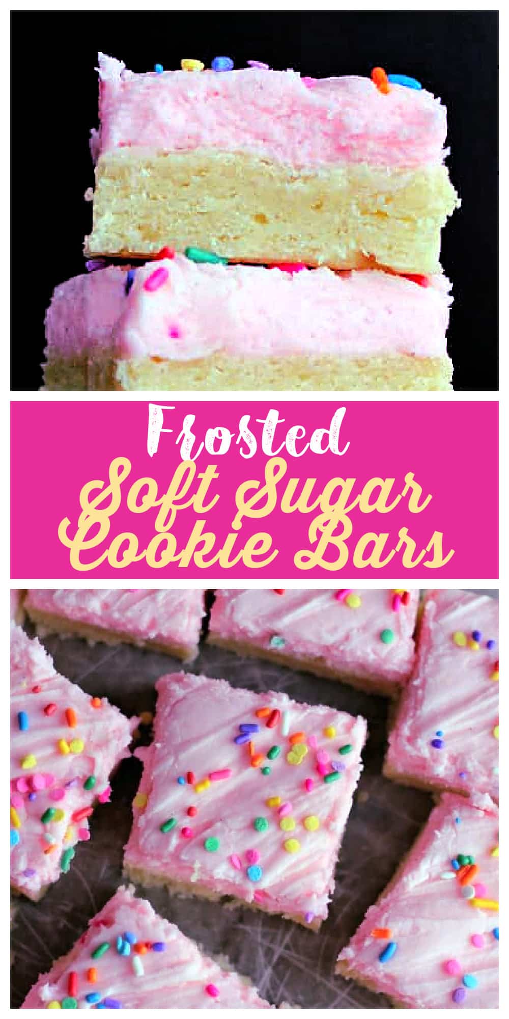 Frosted Soft Sugar Cookie Bars - The Baking ChocolaTess