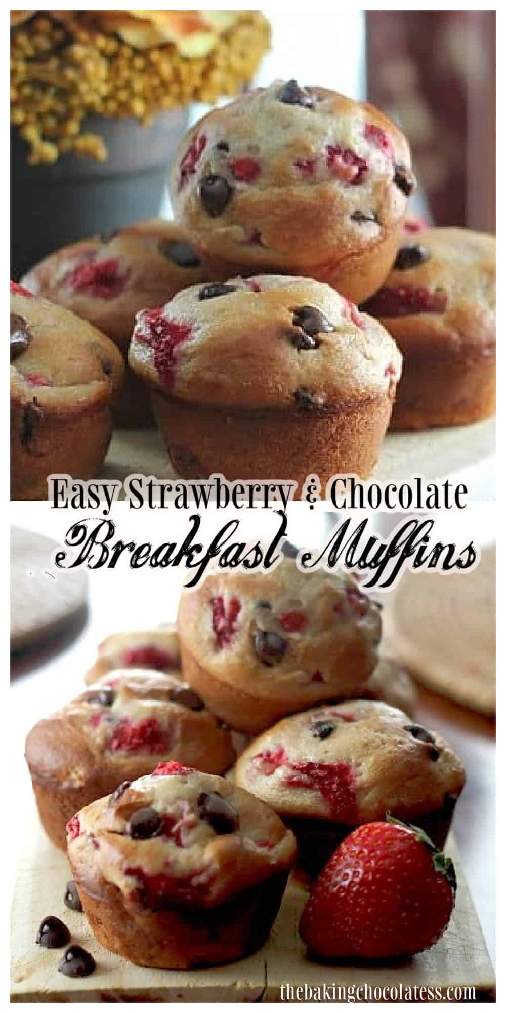 Blender Strawberry & Chocolate Breakfast Muffins {Healthy Too!} | The ...