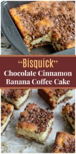 "Bisquick" Chocolate Cinnamon Greek Yogurt Banana Coffee Cake