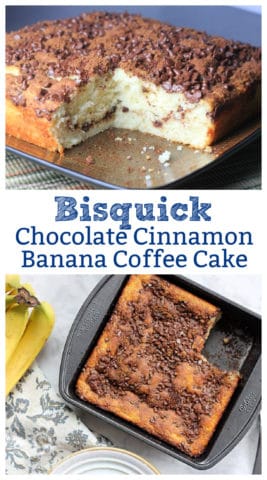 "Bisquick" Chocolate Cinnamon Banana Coffee Cake