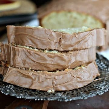 Banana Pound Cake & Milk Chocolate Glaze