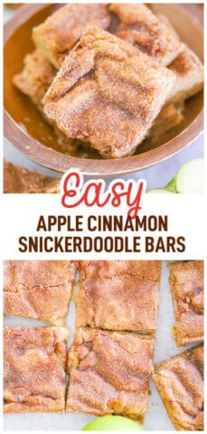 Homemade APPLE CINNAMON SNICKERDOODLE BARS