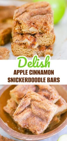 Homemade APPLE CINNAMON SNICKERDOODLE BARS