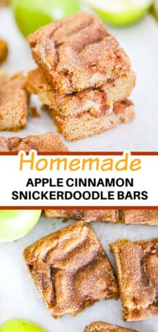 Homemade APPLE CINNAMON SNICKERDOODLE BARS