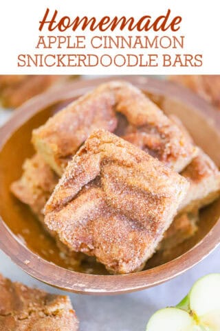 Homemade APPLE CINNAMON SNICKERDOODLE BARS