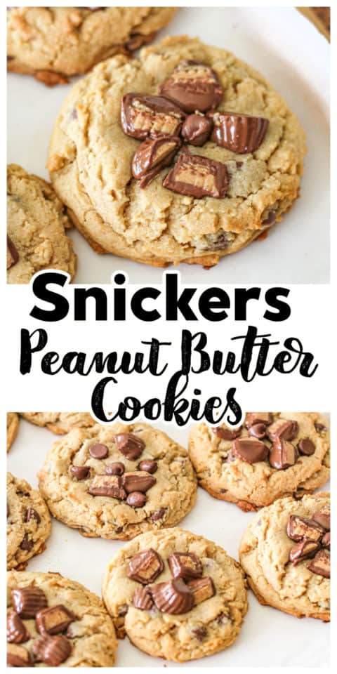 Snickers Peanut Butter Cookies - The Baking ChocolaTess