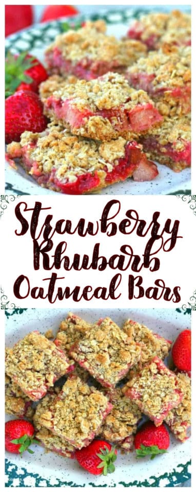 Strawberry Rhubarb Oatmeal Bars - The Baking ChocolaTess