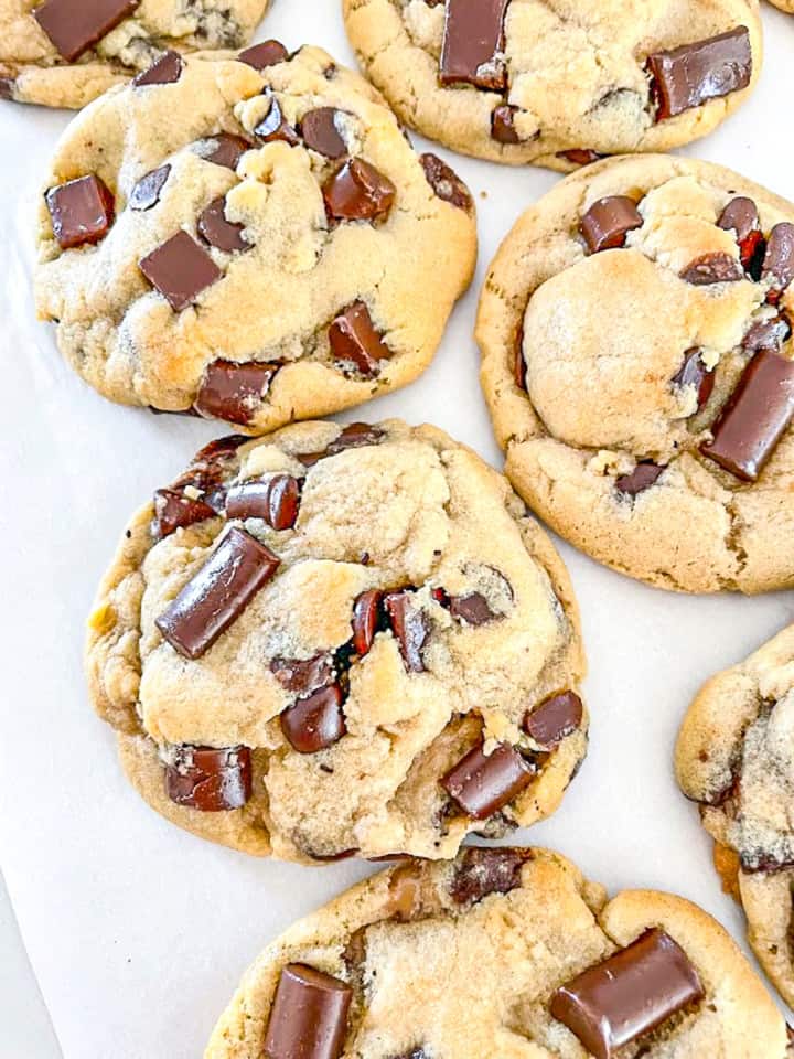 Thick & Chewy Loaded Chocolate Chip Cookies - The Baking ChocolaTess