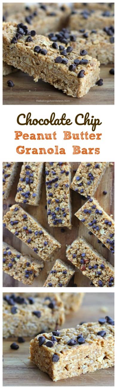 Chocolate Chip Peanut Butter Granola Bars - The Baking ChocolaTess