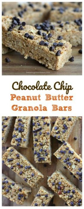 Chocolate Chip Peanut Butter Granola Bars - The Baking ChocolaTess