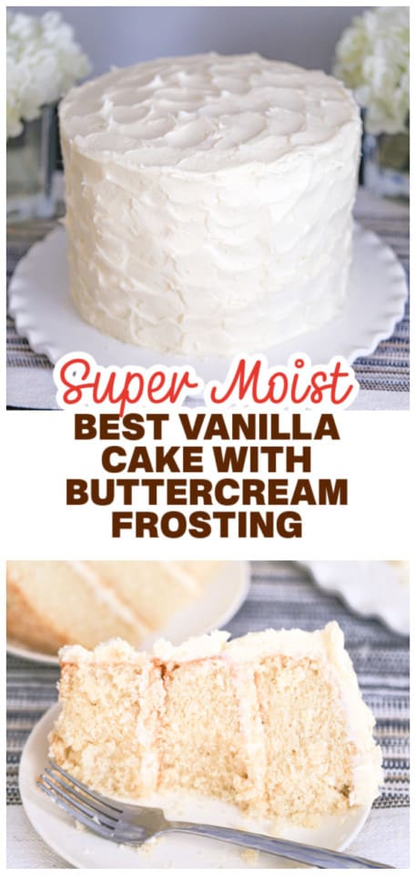 Super Moist Vanilla Cake with Vanilla Buttercream Frosting - The Baking ...