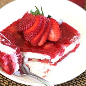 Strawberry-Raspberry Jello Whipped Cheesecake Layered Salad