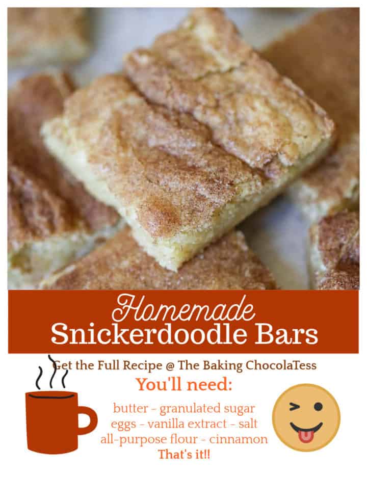 Homemade Snickerdoodle Cookie Bars - The Baking ChocolaTess