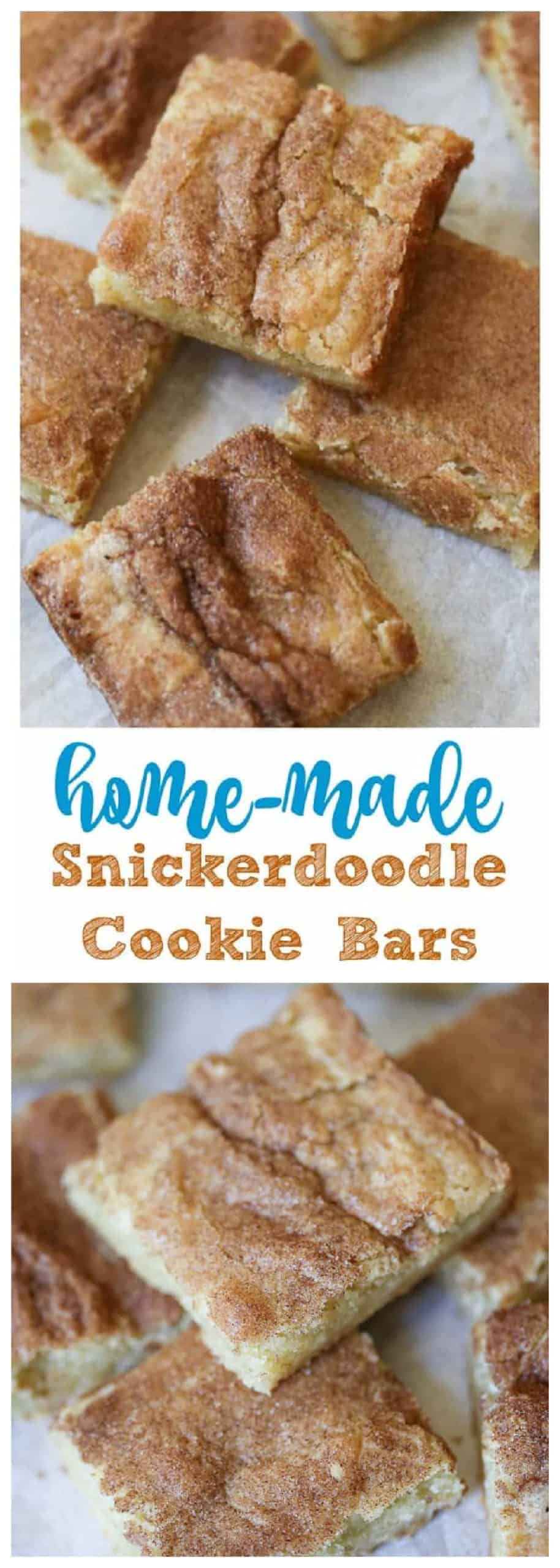 Home-made Snickerdoodle Cookie Bars