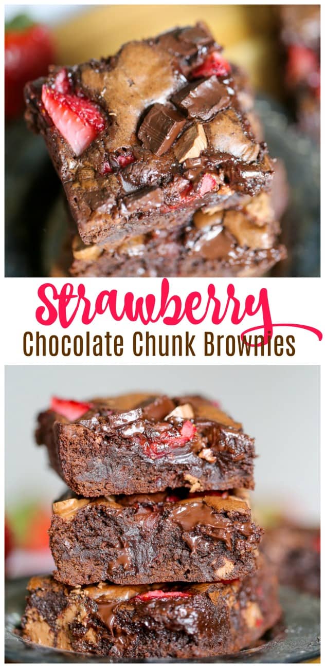 Strawberry Chocolate Chunk Brownies - The Baking ChocolaTess