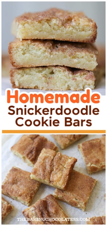 Homemade Snickerdoodle Cookie Bars - The Baking ChocolaTess