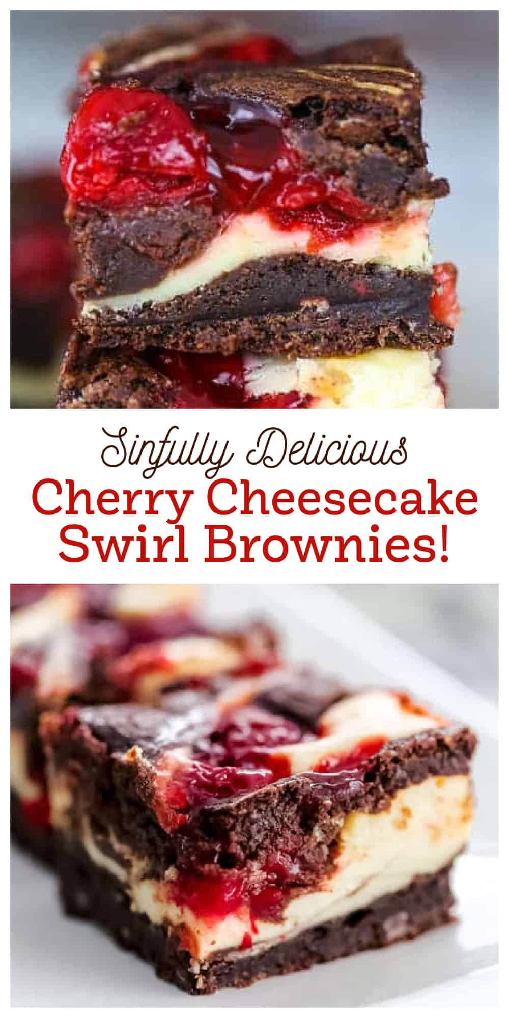 Cherry Cheesecake Swirl Brownies - The Baking ChocolaTess