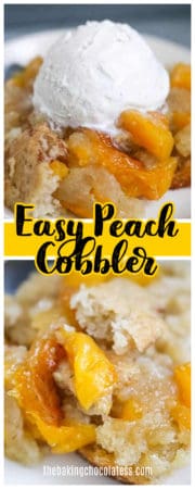 Easy Peach Cake Cobbler - The Baking Chocolatess