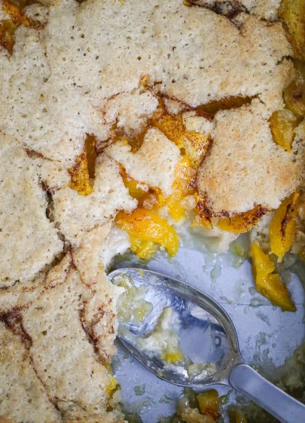 Easy Peach Cake Cobbler - The Baking ChocolaTess