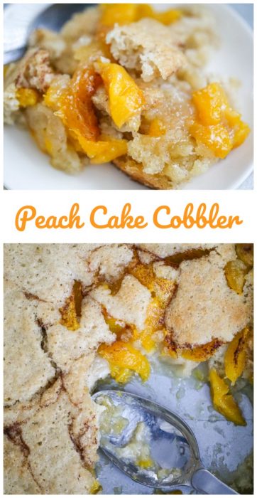 Easy Peach Cake Cobbler - The Baking ChocolaTess