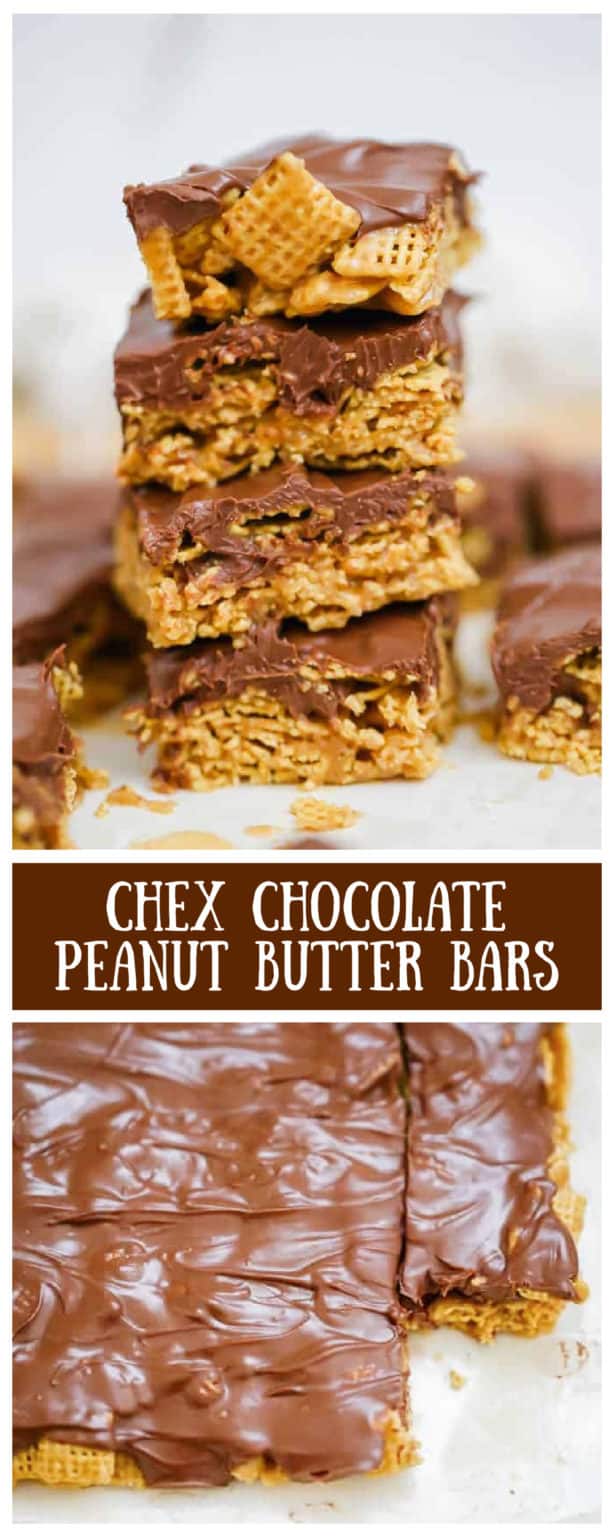 Chex Chocolate Peanut Butter Bars - The Baking ChocolaTess