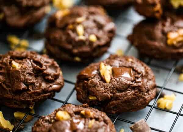 Brownie Walnut Chocolate Chunk Cookies - The Baking ChocolaTess