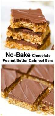 Healthy Chocolate Peanut Butter Oatmeal Bars - The Baking ChocolaTess