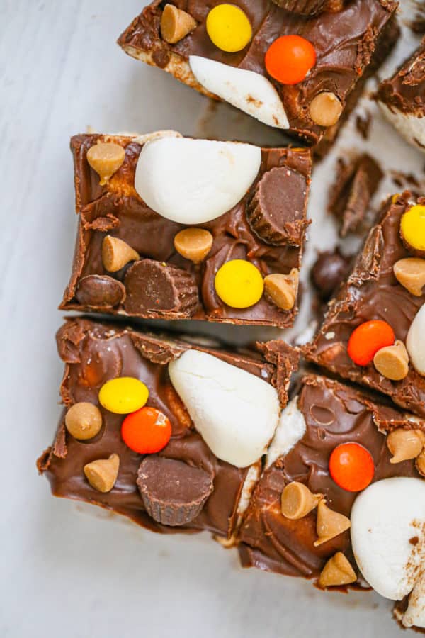 Chocolate Peanut Butter Marshmallow Squares - The Baking ChocolaTess