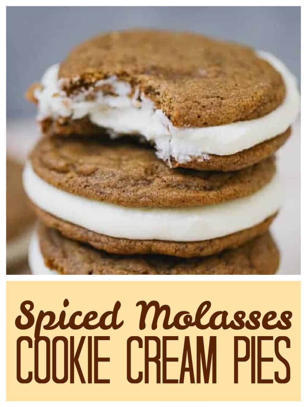 Molasses Cookie Cream Pies - The Baking ChocolaTess