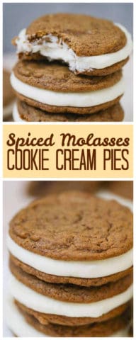 molasses cookie cream pies