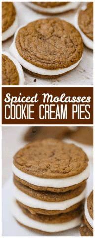 molasses cookie cream pies