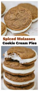 molasses cookie cream pies