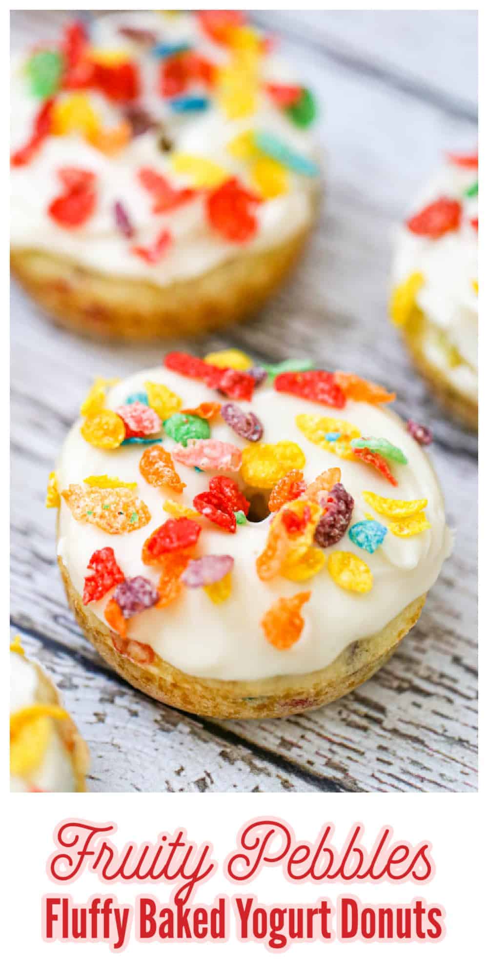 Fruity Pebbles Fluffy Baked Donuts 