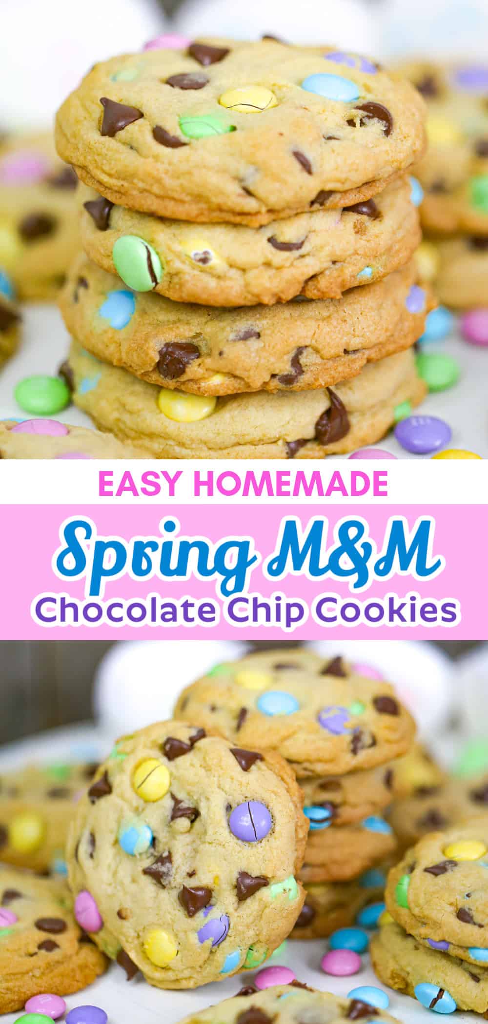 easter M&M CHOCOLATE CHIP COOKIES