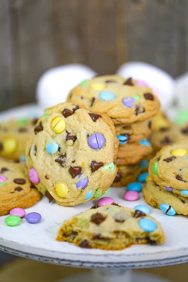 Spring M&M Chocolate Chip Cookies (Easter) - The Baking ChocolaTess