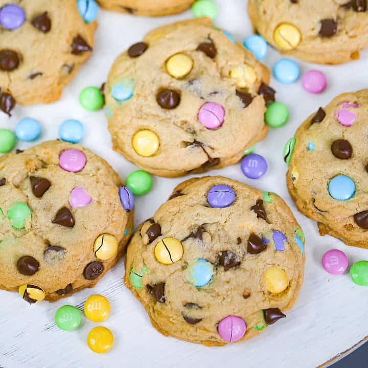 Spring M&m Chocolate Chip Cookies (easter) - The Baking Chocolatess