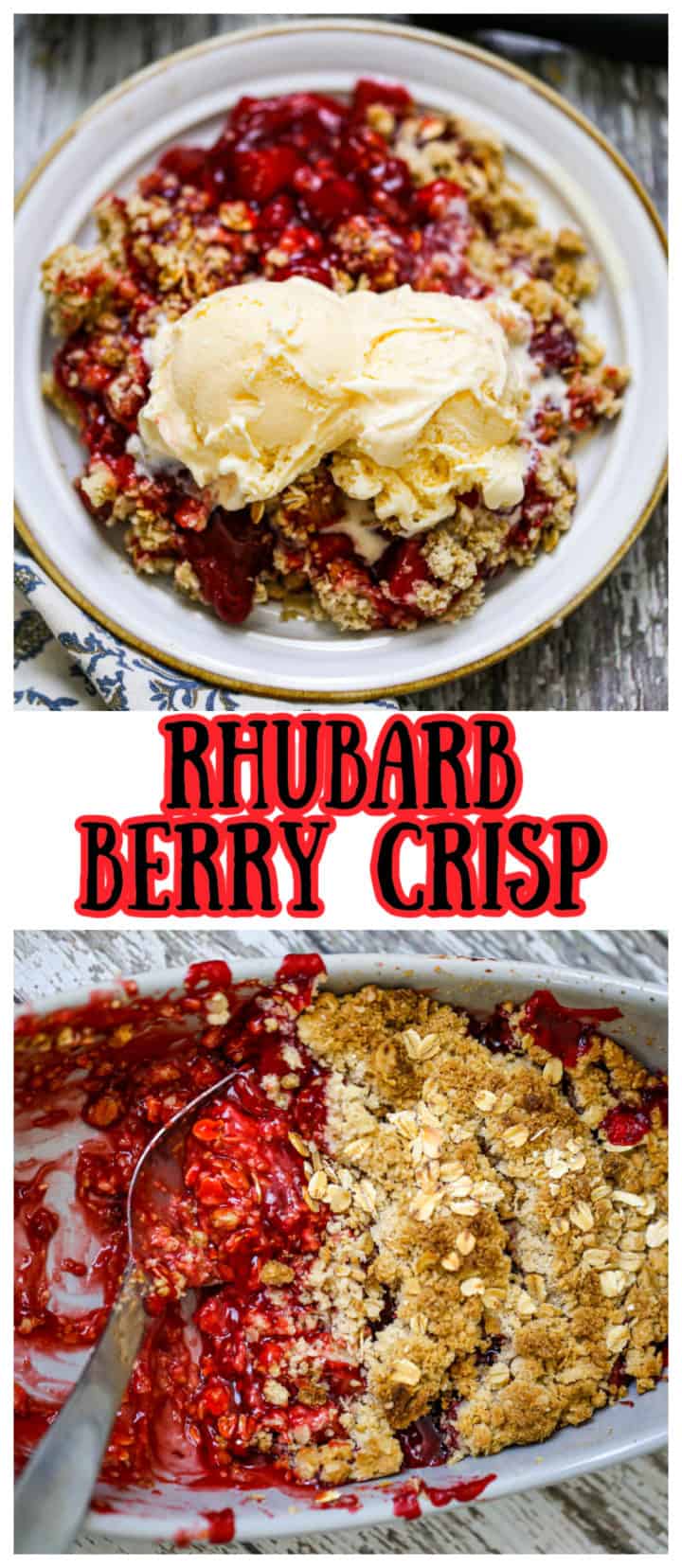 Rhubarb Berry Crisp - The Baking ChocolaTess