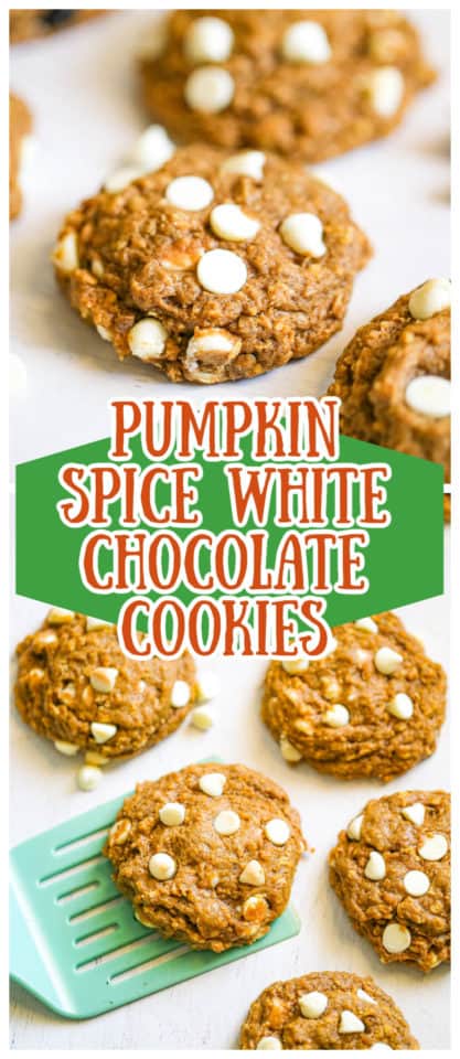 Pumpkin White Chocolate Oatmeal Cookies - The Baking ChocolaTess