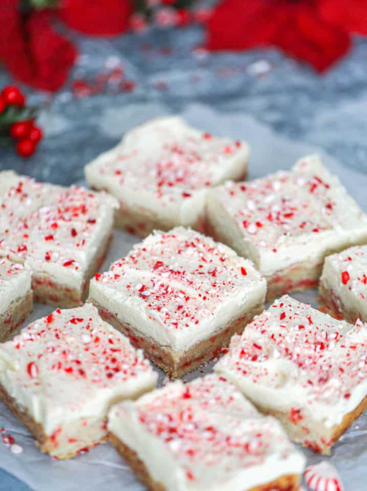 Peppermint Sugar Cookie Bars - The Baking ChocolaTess