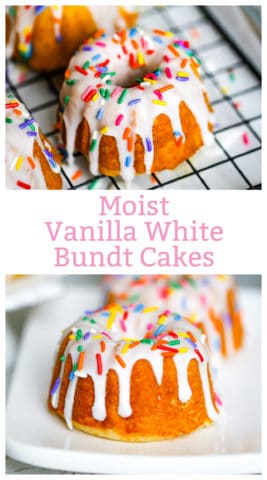 Moist Vanilla White Bundt Cakes