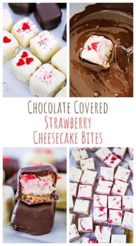 Chocolate Covered Strawberry Cheesecake Bites