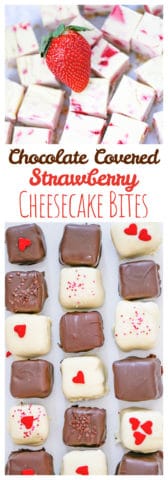 Chocolate Covered Strawberry Cheesecake Bites